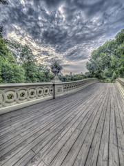 Fototapeta na wymiar Bow bridge Central Park summer