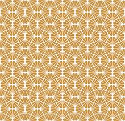 Vector Floral Art Nouveau Seamless Pattern. Geometric decorative leaves texture. Retro stylish background. 