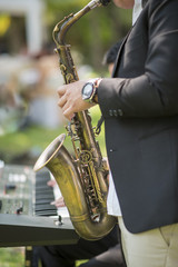 Close up of Saxophone in wedding ceremony
