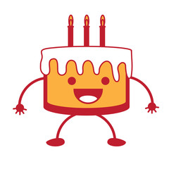 kawaii birthday cake icon