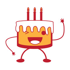 kawaii birthday cake icon