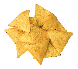 Fototapeta premium Several Tortilla Chips Isolated on White Background