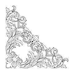 Vector baroque of vintage elements for design. 