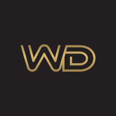 initial letter logo line unique modern, gold color