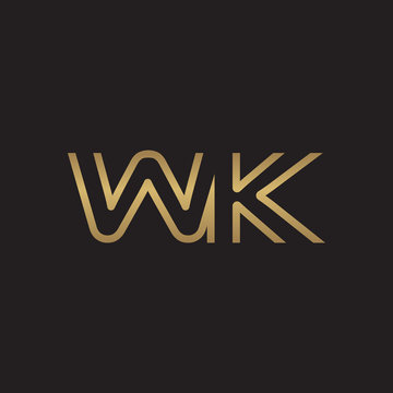 initial letter logo line unique modern, gold color