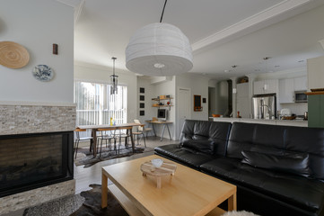 Luxury rustic living room. Interior design.