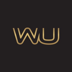 Fototapeta na wymiar initial letter logo line unique modern, gold color