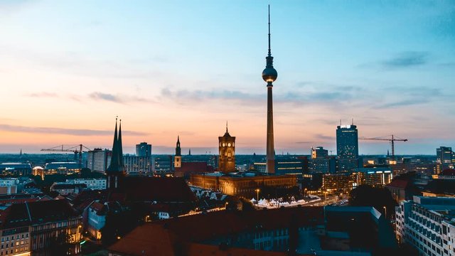 berlin cityscape timelapse video