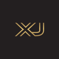 initial letter logo line unique modern, gold color