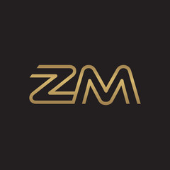 initial letter logo line unique modern, gold color