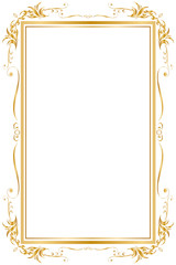 Decorative frame and border for design of birthday and greeting card wedding, Golden frame, Vector illustration