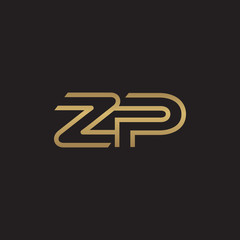 initial letter logo line unique modern, gold color