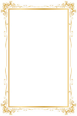 Decorative frame and border for design of birthday and greeting card wedding, Golden frame, Vector illustration