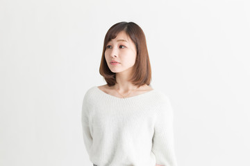 Obraz premium カジュアルポートレート・白バック