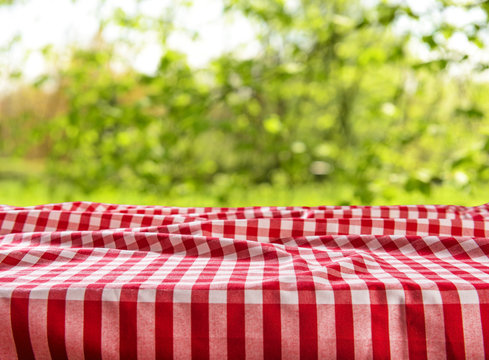 Empty checkered table background
