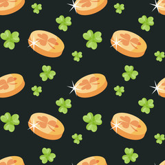 Saint Patrick’s Day seamless pattern. Vector background.