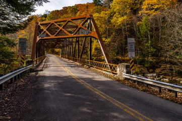 Historic Truss Crossing in Autumn - Mountville Road Bridge - Lawrence County, Pennsylvania