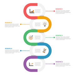 Template Timeline Infographic colored horizontal numbered for four position can be used for workflow, banner, diagram, web design, area chart