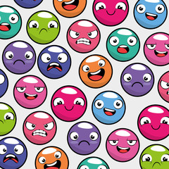 emoji emoticon seamless pattern background vector illustration graphic design