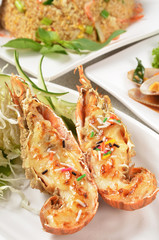 The delicious of grilled shrimp      