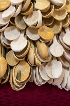 soup spoon or tablespoon made of wood