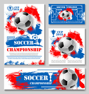 Soccer championship cup poster for football design
