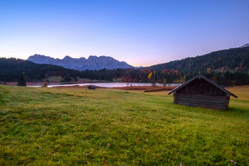 Fototapeta na wymiar Beautiful autumn view of Bavarian Alps, Germany