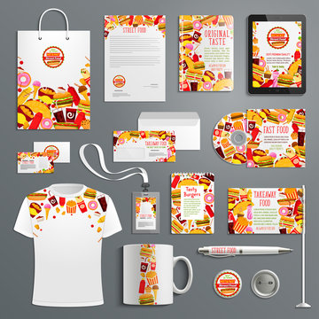 Corporate identity template for fast food branding