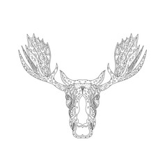 Bull Moose Head Doodle