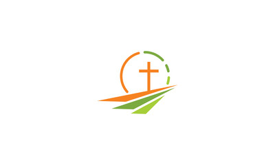 Cross, catholic, Christian, place of worship, protestant, pray, god, path, faith, truth, emblem symbol icon vector logo - 191271798