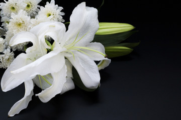 Bouquet of flowers on a dark background