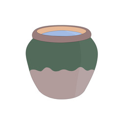 Vector beautiful ceramic jar isolated, cartoon graphic