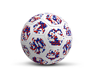 Russia russian color dsign soccer football ball design 3d rendering illustration