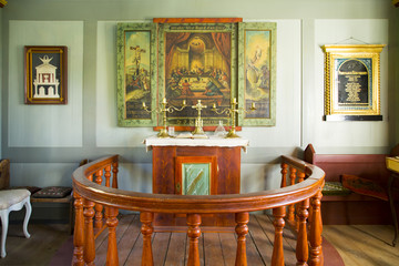 スコゥガル民俗博物館　屋外展示場　教会　内部