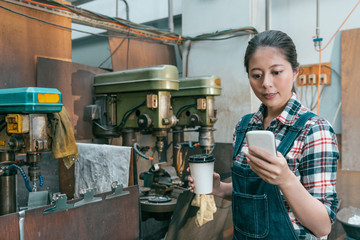 beautiful milling machine factory female worker