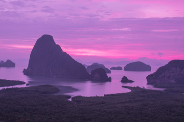 Sa-met-nang-she new landmark in Phang nga ,Thailand beautiful sunrise