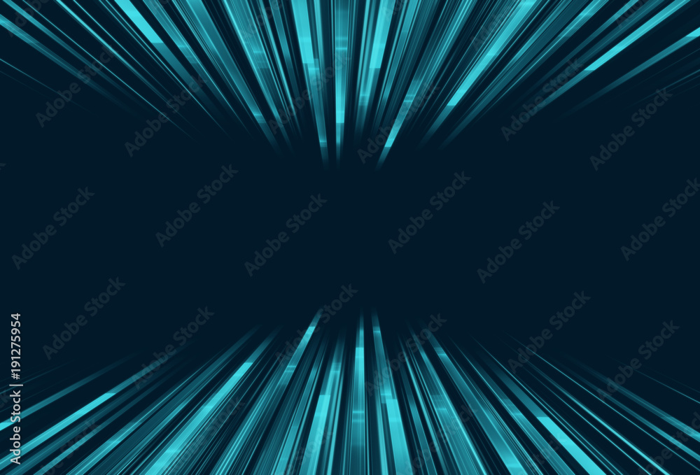 Poster speed lines of light and stripes over technology background