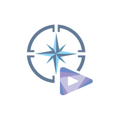 Video Compass Logo Icon Design