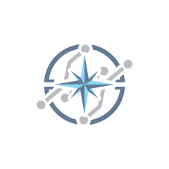 Digital Compass Logo Icon Design