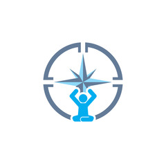 Yoga Compass Logo Icon Design