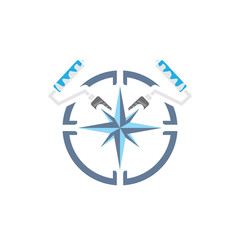 Paint Compass Logo Icon Design