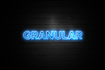Obraz premium Granular neon Sign on brickwall