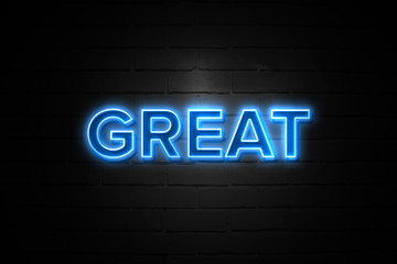 Obraz premium Great neon Sign on brickwall