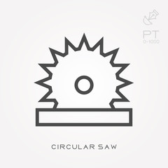 Line icon circular saw