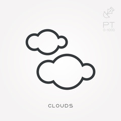 Line icon clouds