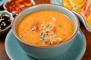 Bowl of Tom yum goong - Thai popular food 