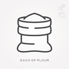 Line icon sack of flour