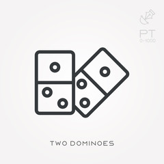 Line icon two dominoes