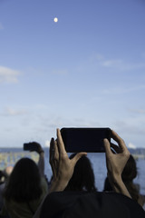 Person Taking Photo of Falcon Heavy Lauch in Cape Canaveral.