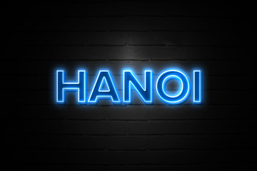 Obraz premium Hanoi neon Sign on brickwall